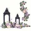2 Stück Stuhllehne Blumengirlande Floral Künstliche Blumenarrangements Tischmittelstück Dekoration für Zuhause Hochzeitsparty Wohnzimmer Schreibtischdekoration