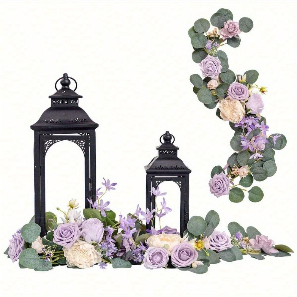 2 Stück Stuhllehne Blumengirlande Floral Künstliche Blumenarrangements Tischmittelstück Dekoration für Zuhause Hochzeitsparty Wohnzimmer Schreibtischdekoration