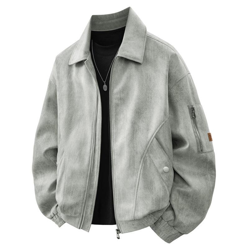 

New Large-size Jacket for Men In Spring and Autumn, Men s Deerskin Velvet Light Luxury Business Plus Fatter M