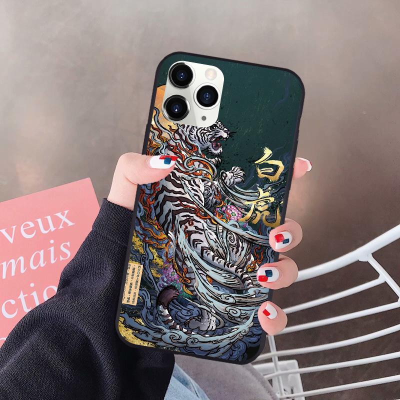 3D Relief Dragon Tiger Fall Für Xiaomi Redmi Hinweis 10 9 7 8 8T 9C 10C 11 S Mi 9T 10T 11T 12 Lite Poco F3 M3 X3 NFC X4 Pro Fundas