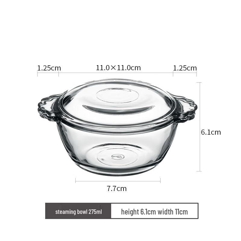 Abay Mini Glass Steamed Egg Bowl with Lid