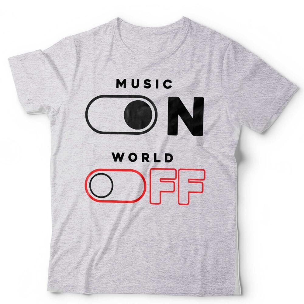 Music Tshirt Music On World Off Unisex Kids Hi Fi Concert Stereo Musician