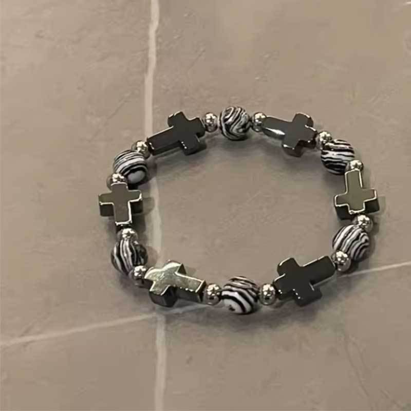 Opal Jewelry Geometric Cross Couple Bracelet Temperament Elastic Bracelet Bracelet