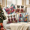Christmas Nutcracker and Ho Ho Ho/Fa La La Pattern Decorative Pillowcases Sofa room cushion cover home decoration new year gift