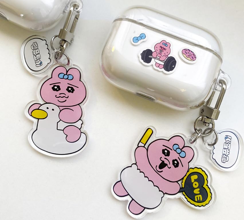 Opanchu Rabbit Key Ring, 10 Designs, Korea Exclusive (Rainbow Face) [Parallel Import]