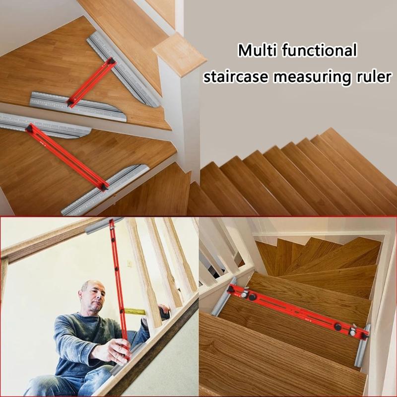 Foldable Aluminum Stair Treads Measuring Tool Multifunctional Stair Treads Template Tool Adjustable Stair Treads Gauge