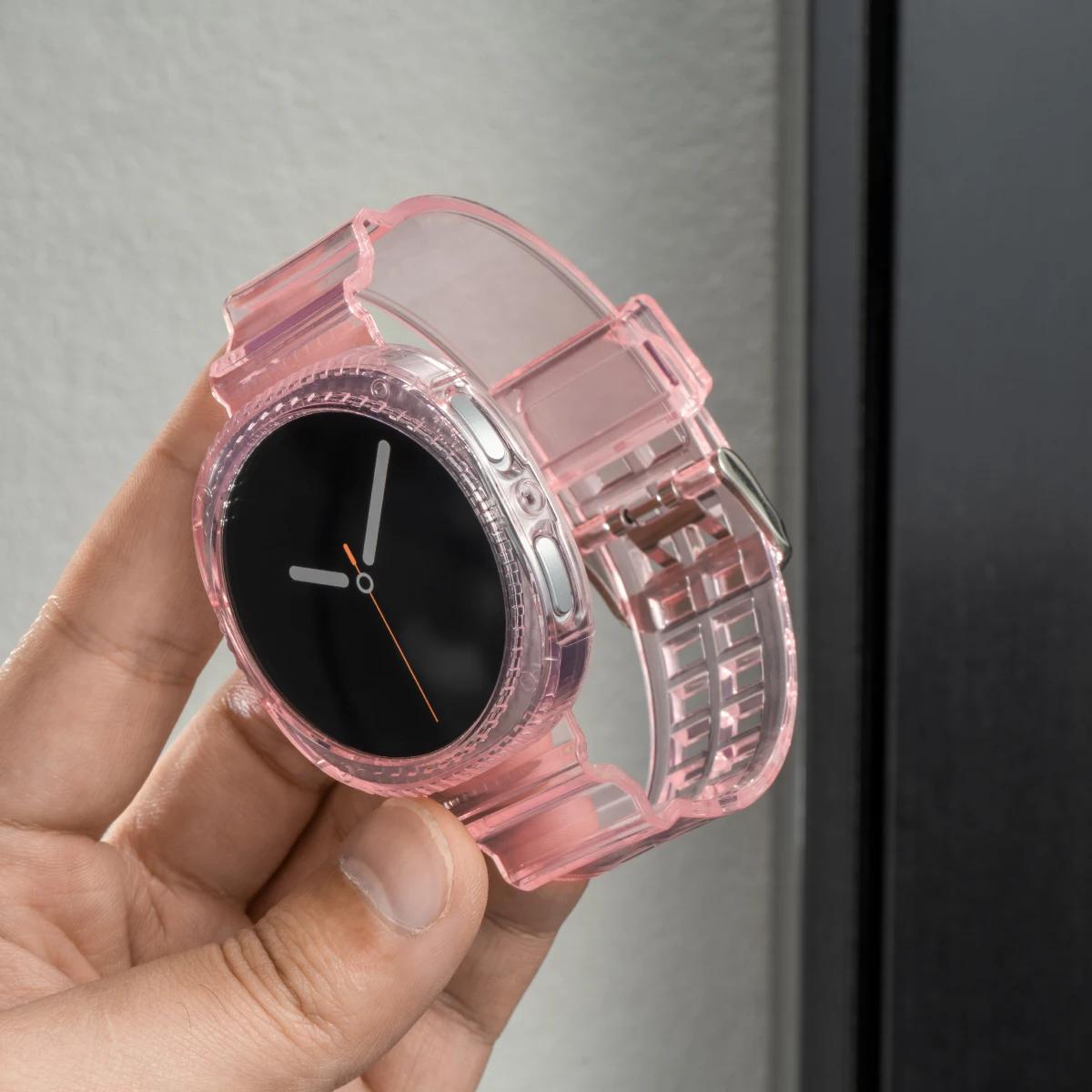 

Прозрачный чехол+Ремешок для Samsung galaxy watch 8 40 мм 44 мм Защитный от падений Чехол спортивный Браслет для Galaxy8 44 мм 40 мм Умных часов Galaxy watch 8 40mm