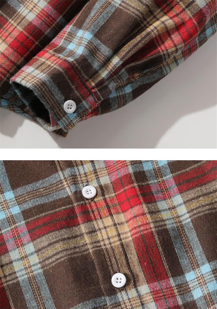 EIDEFE Long Sleeve Dress Plus Stylish Check Perfect for Outdoor and Size L Men's Button-Down Shirt, Size, Moisture-Wicking, Quick-Drying, Sweat-Stain
