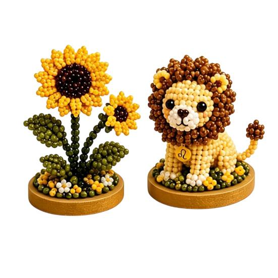 12 Zodiac Signs Bead Craft Kit DIY Beaded Garden Kit 3D Beaded Astrology
