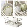 Space Saving Dish Drainer for Kitchen Sink Expandable Sturdy Metal Dish Rack with Utensil Holder Home Accessory