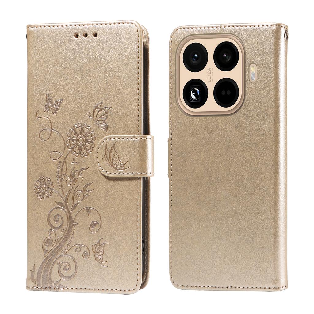 For Xiaomi 15T Pro Leather Case Butterfly Floral Imprint Wallet Stand Cover