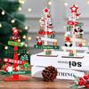 Christmas Wooden Christmas Tree Tabletop Decoration Alphabet Wooden Sign Old Man Snowman Pygmy Old Man Wooden Ornament