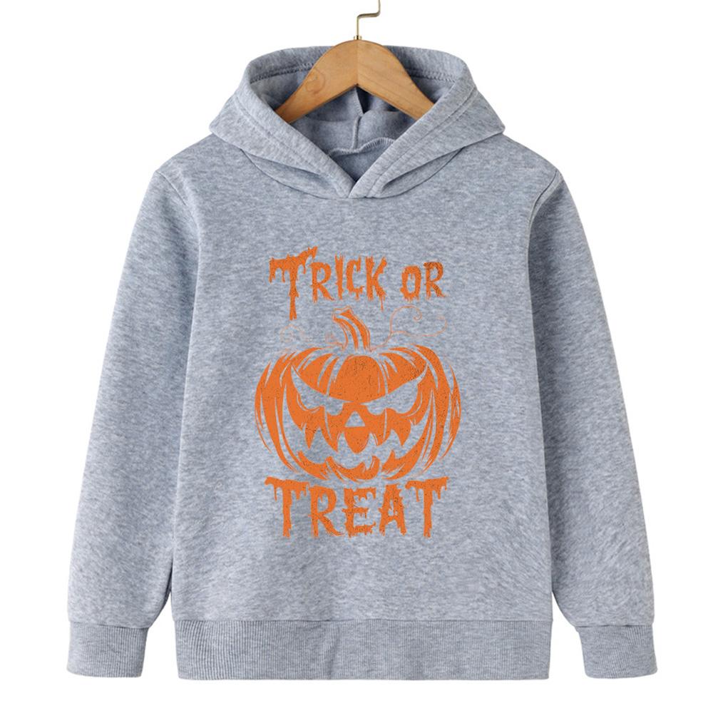 2025 Halloween Pumpkin Print Children's Hooded Sweatshirt Boy Girl Autumn Winter Daily Outdoor Casual Street Party Sportswear