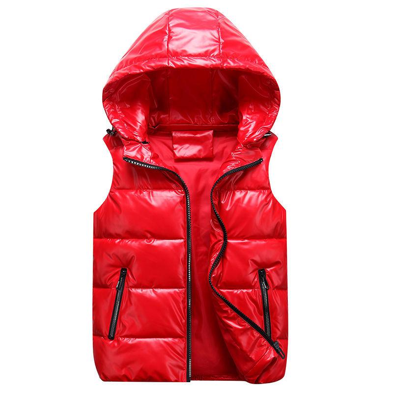 Thickened Femme Vest Coat For Students Green Solid Outwear With Hooded Plus Size Vest