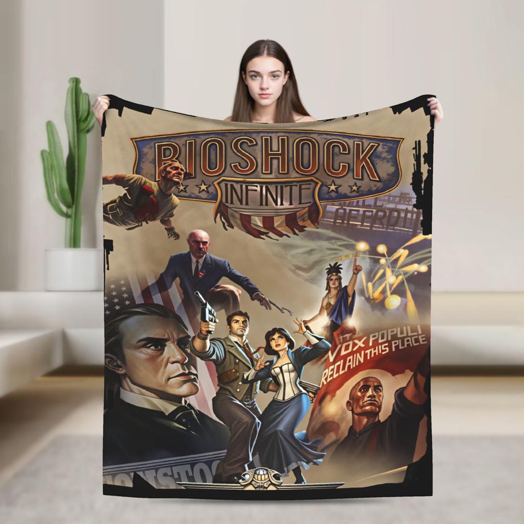 BBioShocks Remastered Decke Qualität Weich Warm Überwurfdecke Winter Reise Büro Sessel Sofa Bett Flauschige Tagesdecke