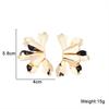 Irregular Flower Petal Smooth Metal Exaggerated Golden Big Drop Earrings for Women Geometry Punk Ear Party Jewelry