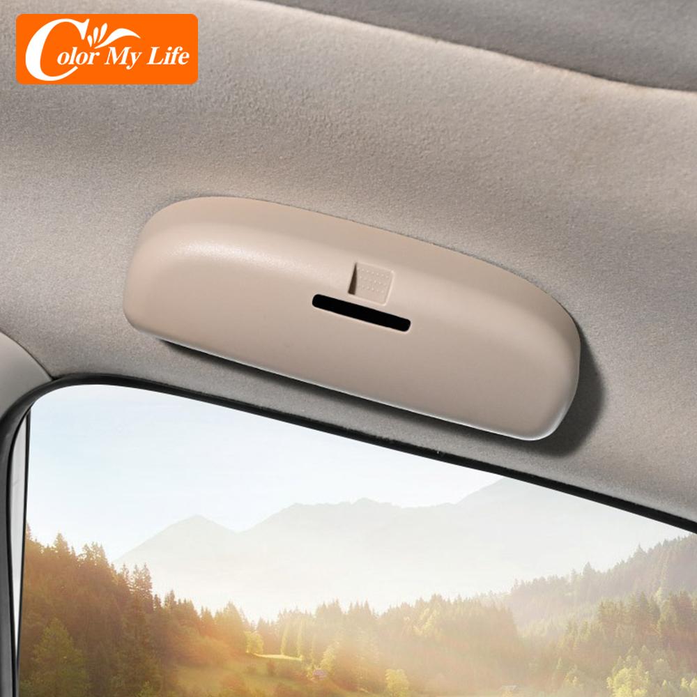 Color My Life Upgrade Car Sunglasses Holder Case for Jeep Compass MK49 1999 - 2014 Auto Roof Interior Storage Box