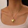 Gold Plated Sun Heart Pendant Snake Chain Necklace