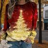 Høst- og vårklær Juletrær under gatelys Trykk Genser Topper for kvinner Rund hals Langermet