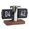 Flip Desk Clock Vintage 12H Battery Powered Mechanical Digital Auto Flip Down Calendar Clock for Living Room Table