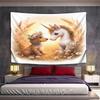 "Unicorn and Puppy In Floral Meadow" Pattern Wall Hanging Tapestry Decorative Tapestry Home Decor for Bedroom and Living Room