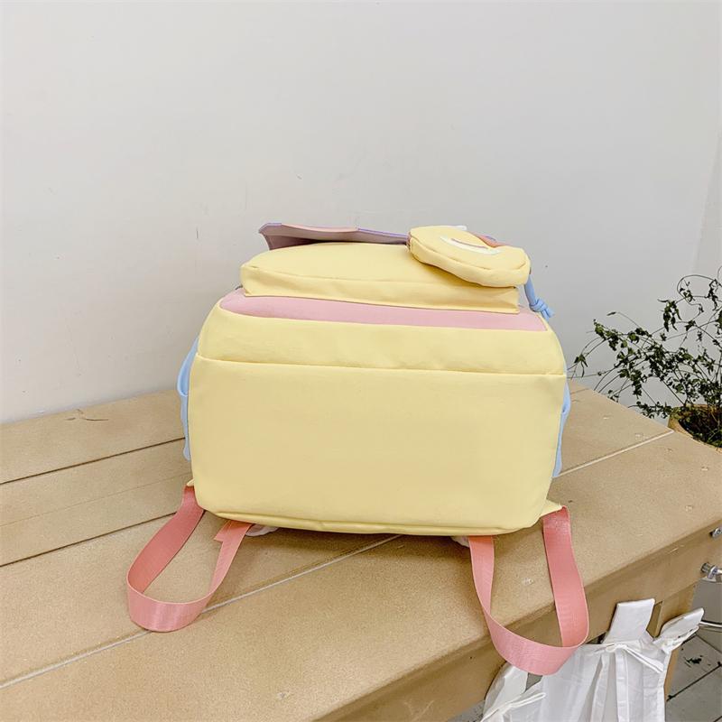 Large Capacity Girls Backpack Color Contrast Student Schoolbag