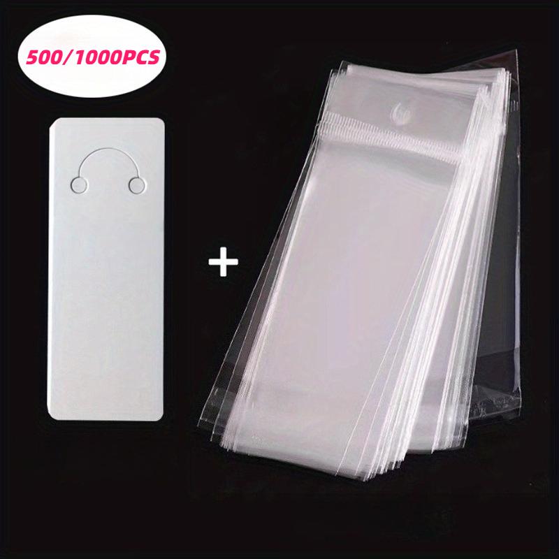 500/1000pcs White Display Cards for Showcasing Keychain Jewelry Earring Necklace Display Cards Jewelry Making Packaging Supplies