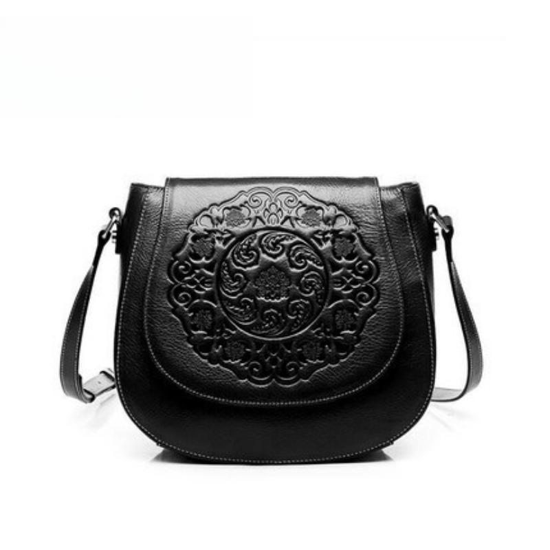 

Винтажная женская сумка кроссбоди из кожи высшего качества, модная и универсальная одноплечевая сумка, сумка-ведро большой вместимости в китайском стиле для женщин