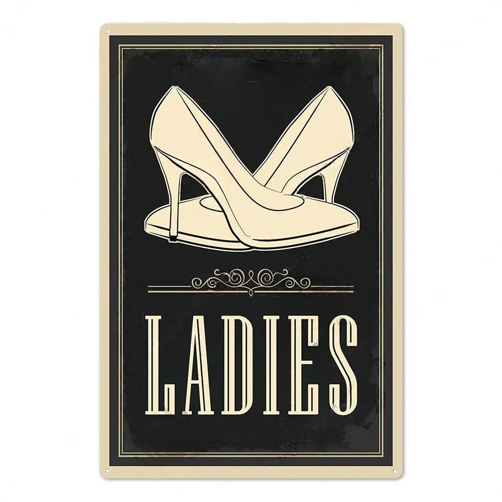 Vintage Toilet Sign Funny Metal Tin Sign Plaque WC Lavatory Toilettes Wall Art Bar Club Bathroom Restroom Toilet Wall Decoration