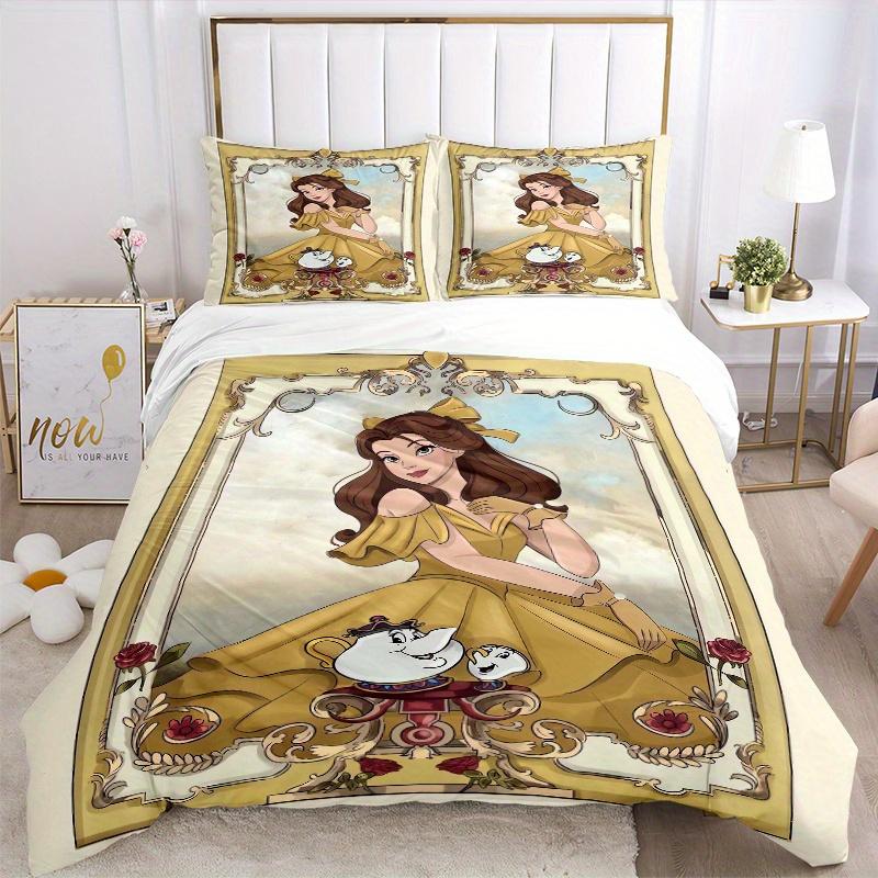 Ensemble de literie 3 pièces La Belle et la Bête Belle & Amis Comprend 1 housse de couette et 2 taies d'oreiller, Literie confortable