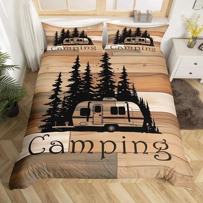Set Copripiumino da Campeggio Matrimoniale King Size Cartone Animato Set Biancheria da Letto per Camper Accessori Camper per Caravan Copripiumino