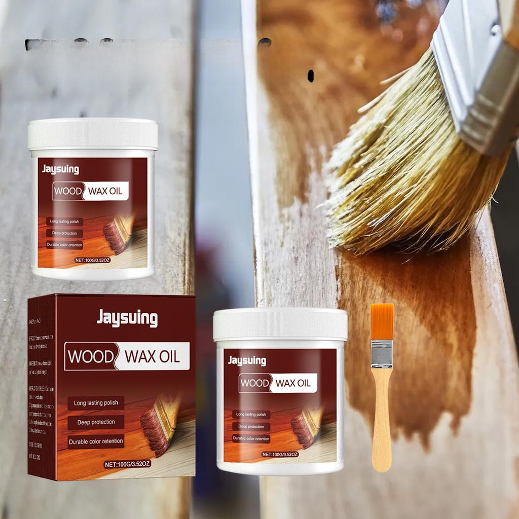 Pussemiddel for tregulv Rengjøringsmiddel Møbelpleieløsning for restaurering og beskyttelse av hardtre 100g