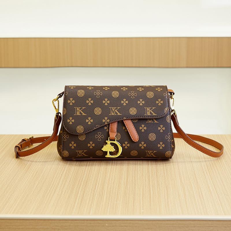 New Retro Handbag Bag Women's Shoulder Bag Fashion Printed Women's Bag Small Square Bag Chain Shoulder Bag