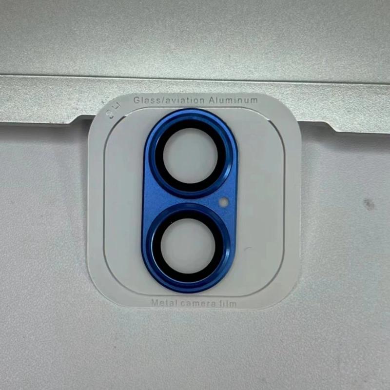 

Защитная металлическая крышка для объектива камеры для iPhone 16 pro Max 16 16Plus, цветная защитная крышка, стеклянная защита для объектива for iPhone 16 синий