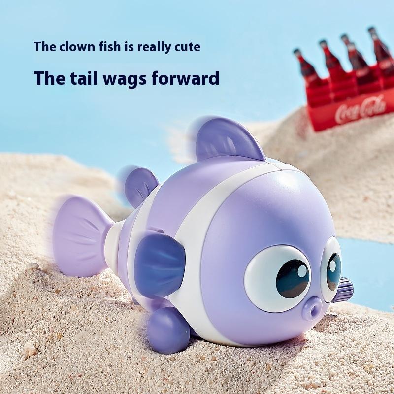 Infant and Toddler Wind-up Caterpillar Rocking Toy Wind-up Cartoon Clownfish Baby Educational Toy