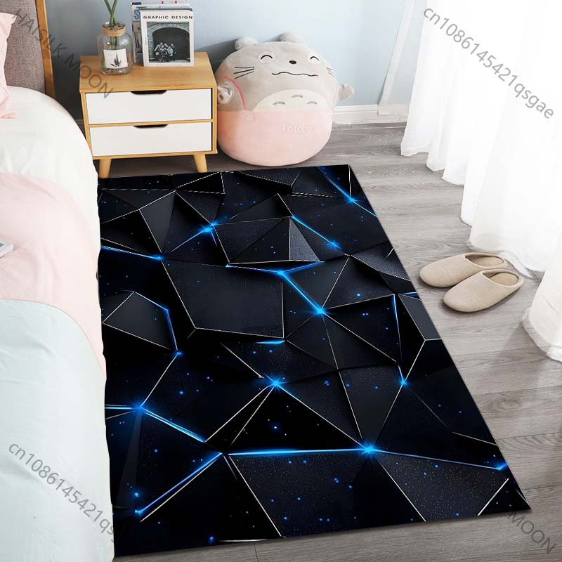 

1PC 3D Abstract Polygons Art Carpet for Living Room Bedroom Sofa Home Decor Rus Non-slip Floor Mat Luxury Gift Multiple Sizes 40cm x 60cm