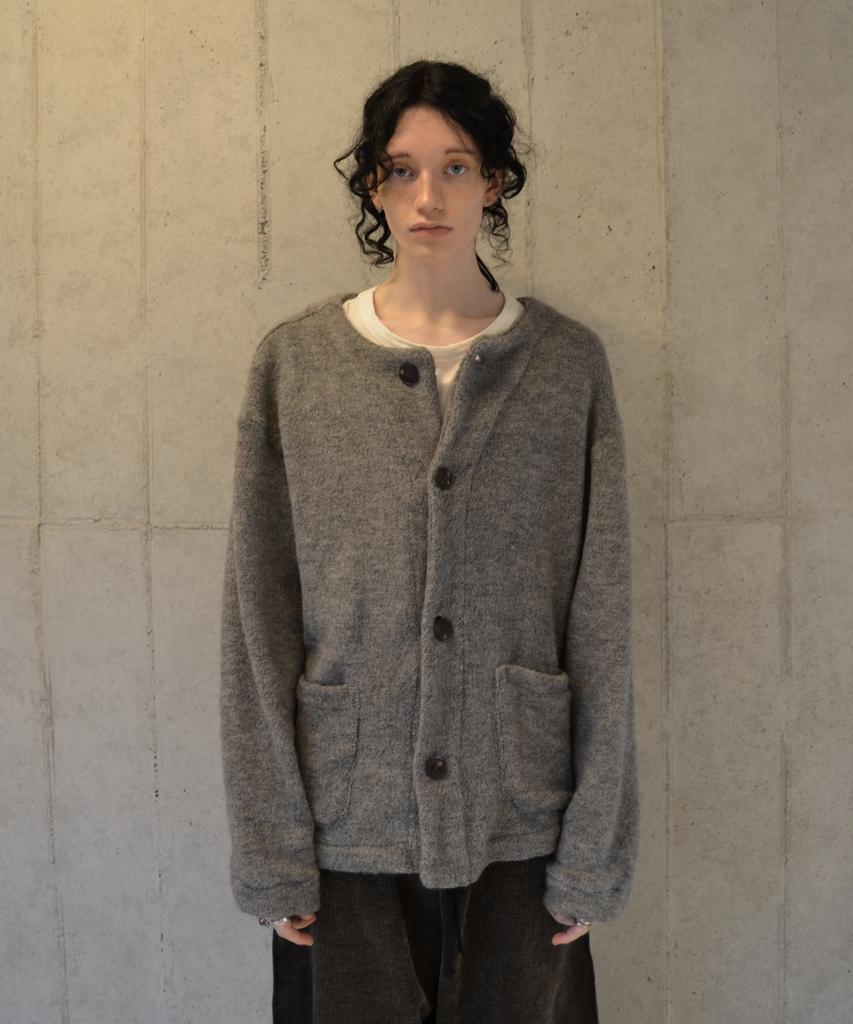 Azender Melange Pocket Cardigan Gray