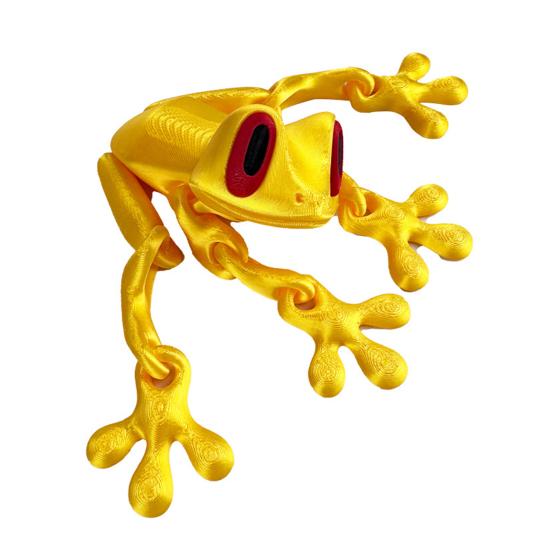 3D Printed Frog Refrigerator Magnet Movable Joints Frog Fidget Toy Articulated Animal Model Figurine Fridge Magnetic Frog Decoration Ornament