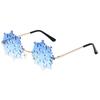 Fashion Colorful Snowflake Rimless Sunglasses for Girls Seaside Party Girls Taking Photo Christmas Camping Decors