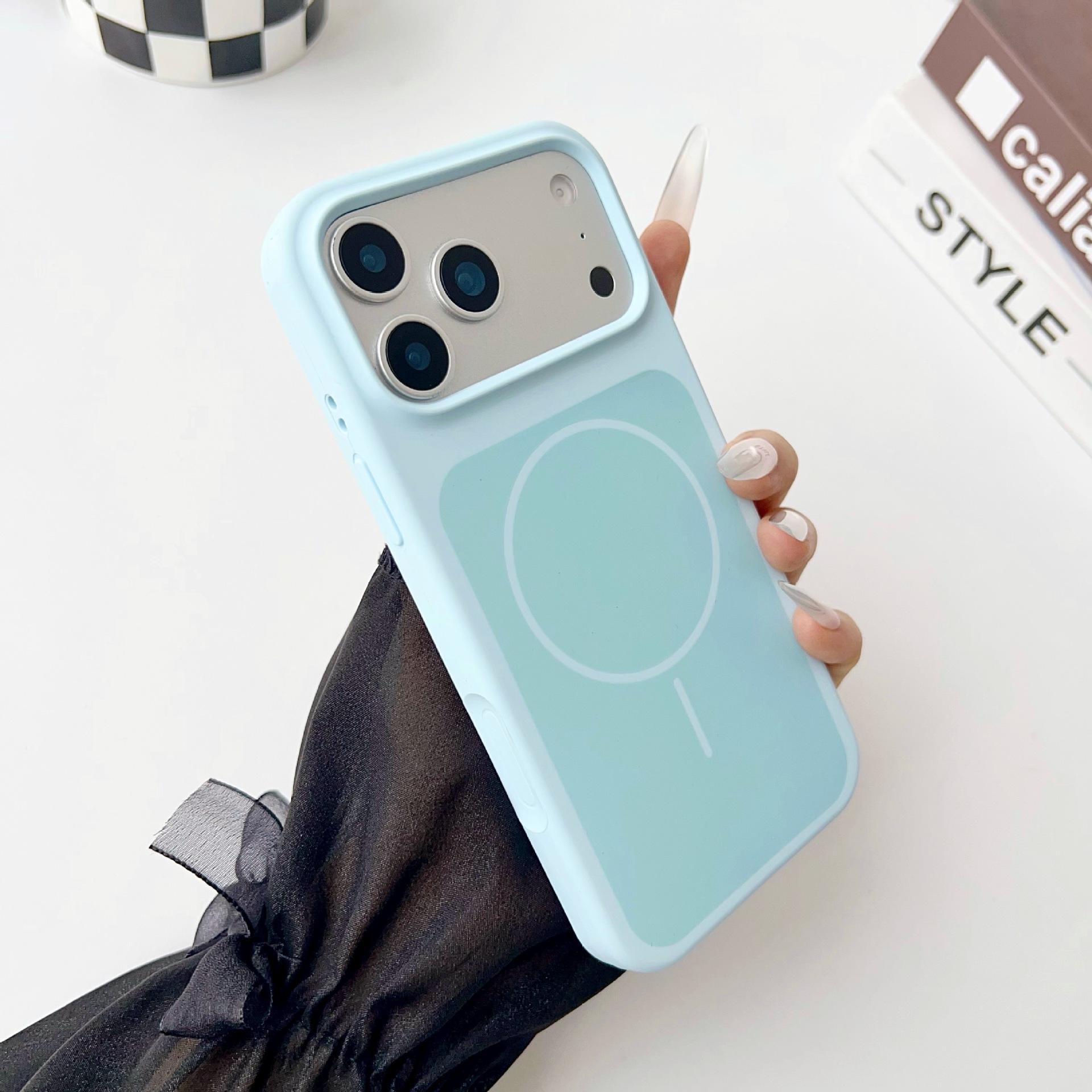 

Matte Liquid Silicone Case For Magsafe iPhone 17 Pro Max Air 16 17Pro iPhone17 16Pro iPhoneair iPhone16 Mag Safe Magnetic Phone Cover Accessories iPhone 16 pro max світло-синій колір