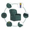 Massage Recliner with Rising Function Dark Green Fabric