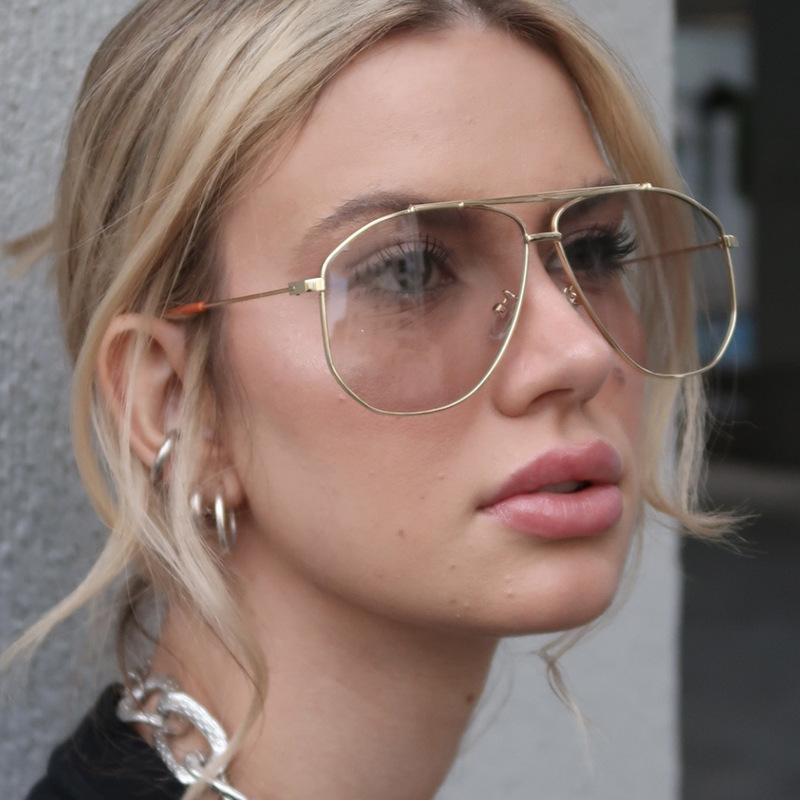 New Oversized Sunglasses Women Men Vintage Pilot Designer Sun Glasses Big Frame Mirror Retro Fashion