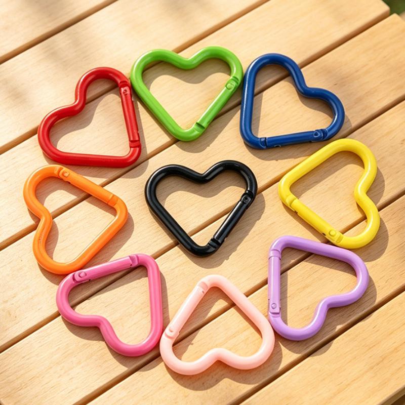 5Pcs New Heart Shaped Carabiner Hook Ring Keychain Keyrings Diy Jewelry Making Supplies Connector Buckles Accessories