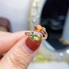 Natural Fanta 925 Silver Double Stone Open Ring - Simple & Versatile Design.
