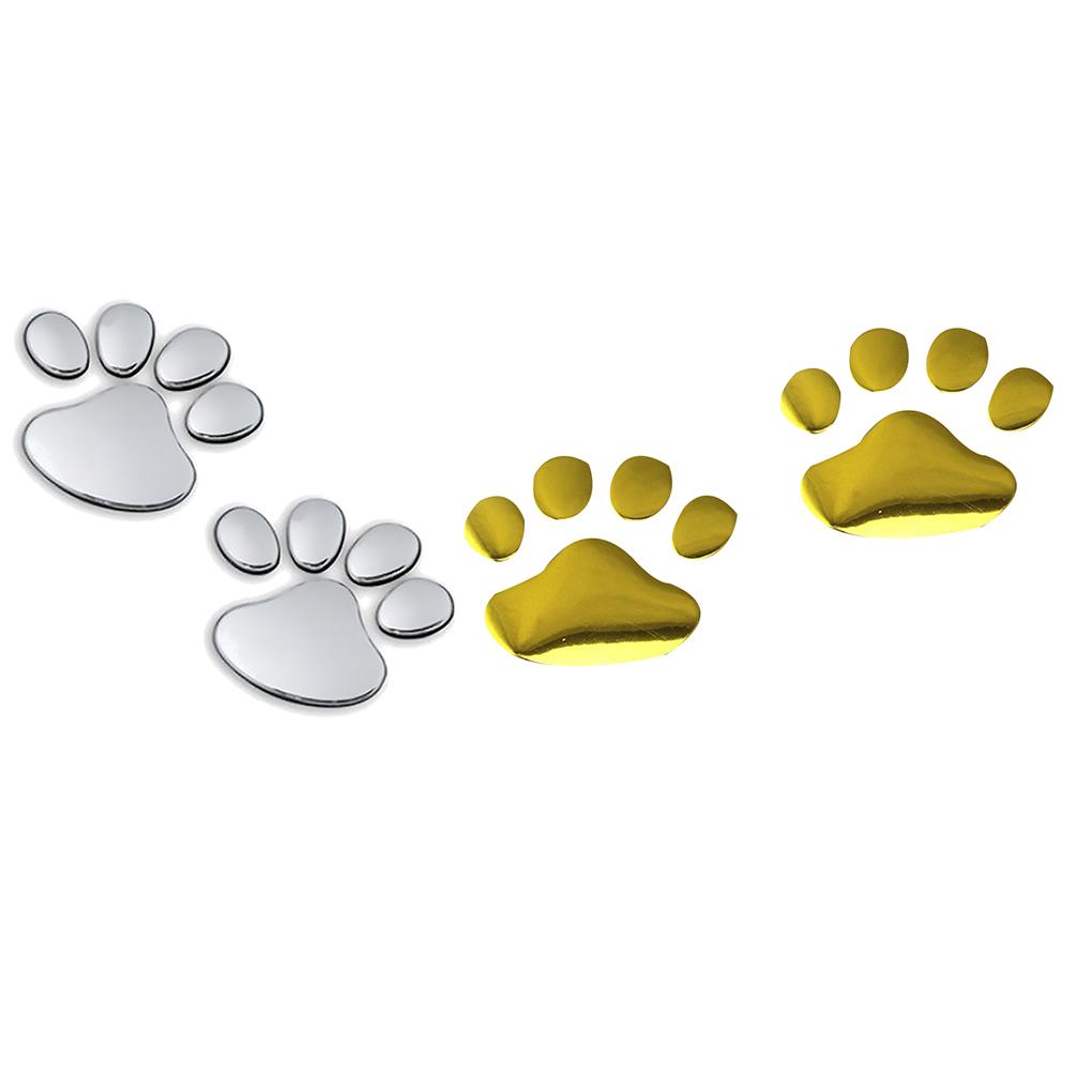Car Sticker 3D Plastic Adorable Paw Decal Waterproof Foot Print Stickers Portable Bumper Body Decoration Accessories