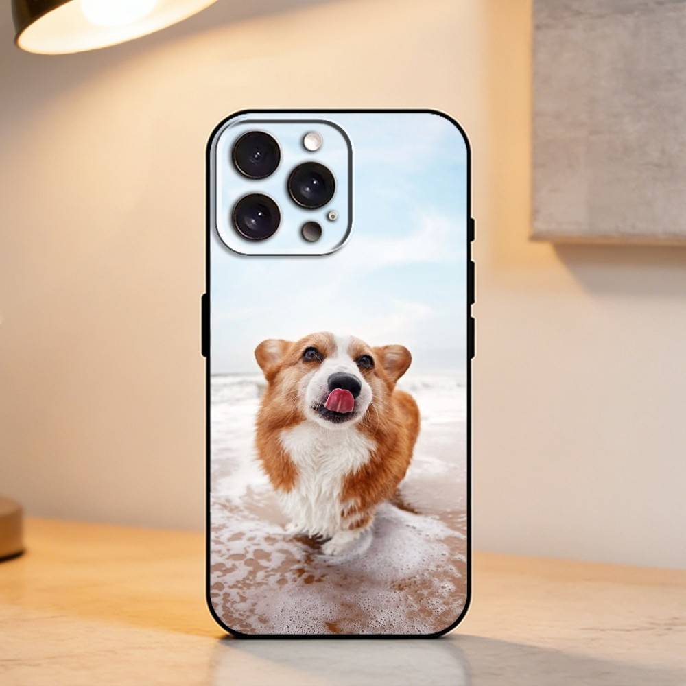 C-Corgi D-Dog    Phone Case For iPhone 17,16,15,14,13,12,11 Plus,Pro Max,XS,Soft Silicone Black Cover