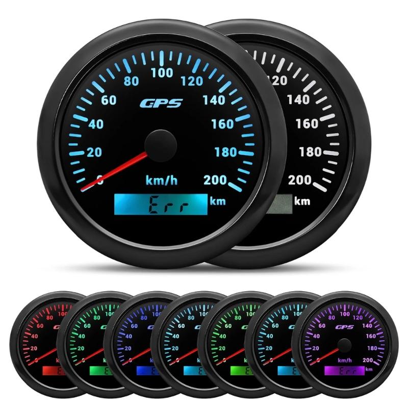 Large Screen Speed Gauge Meter 200km/h Odometer With Waterproof ABS Plastic For Marine Vehicles Boats Trucks Motorcycles