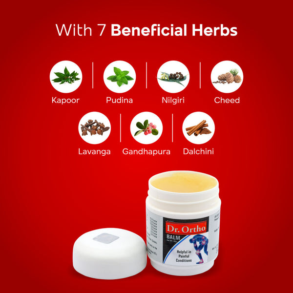 Dr.Ortho Ayurvedic Pain Relief Balm for Joint, Knee, Back Pain - 40g Pack of 2 Natural Relief