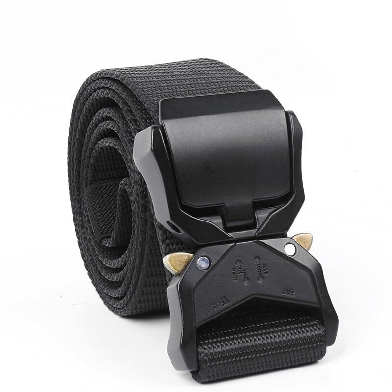 Tactical Belt Canvas Belt Men's Outdoor Quick-Release Elastic Buckle Belt Extended Belt for Mountaineering Military Training
