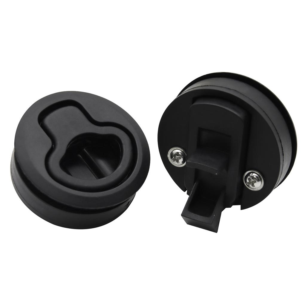 2 4 6 PCS Black Flush Boat Marine Latch Flush Pull for RV Boat Round Non-locking Handle Marine Deck Hatch Door Replacement Lock